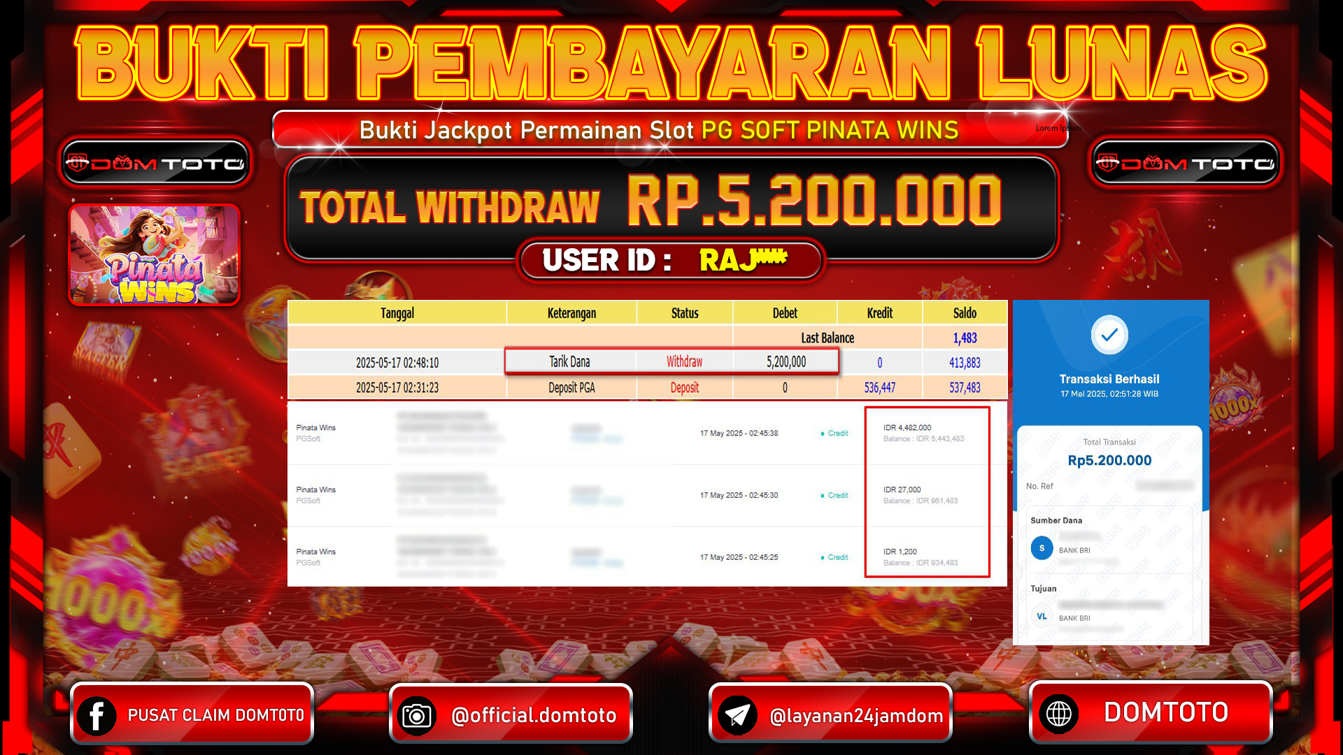 JACKPOT SLOT PINATA WINS   17 MEI 2025
